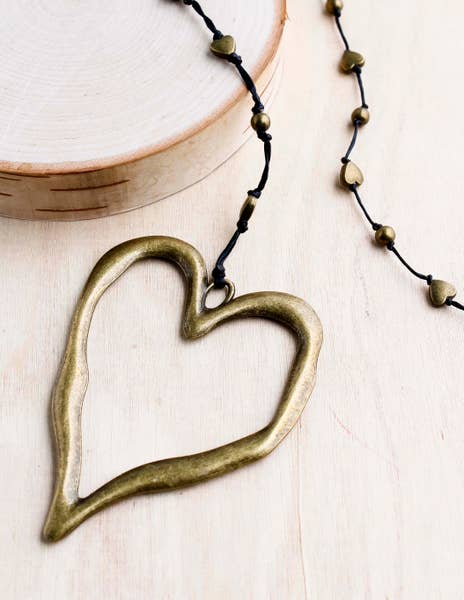 Bronze Open Heart Necklace