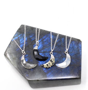 Tiny Necklaces - Silver Moon Bezel