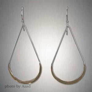 2113LCO - DANGLING LARGE TEAR DROPS - MIXED METAL