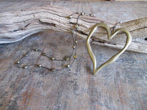 Bronze Open Heart Necklace
