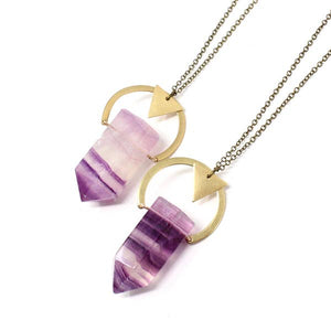 Rainbow Fluorite Celeste Necklace - Flat Top By Craft & Love