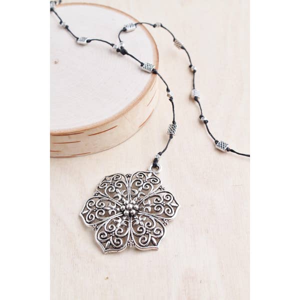 Hibiscus Alloy Necklace