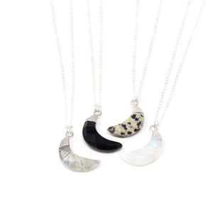 Tiny Necklaces - Silver Moon Bezel